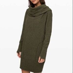 Lululemon Along the Way Dress Heathered Dark Olive M